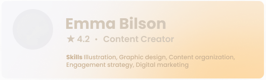 Emma Bilson is a freelance content creater, which can do Illustartions, graphic design, content organization, engagement strategy, and digital marketing