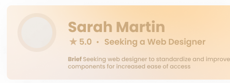 Sarah Martin is seekign a Web Designer to standardize and improve components for increased ease of access